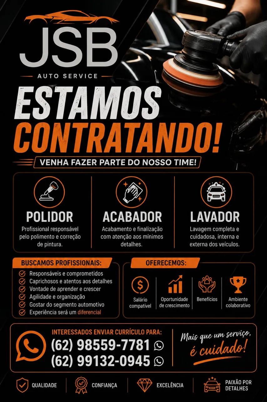 VAGA PARA ESTÉTICA AUTOMOTIVA 