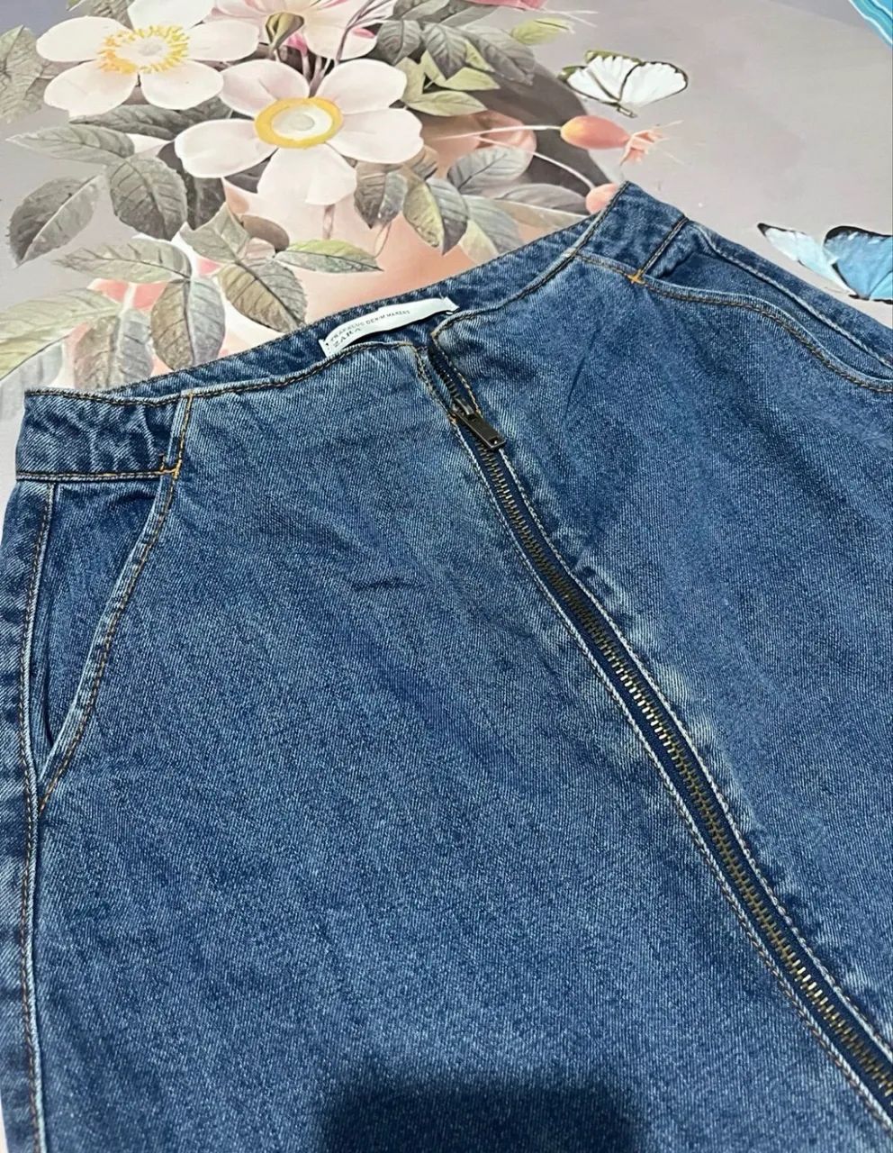 Mini saia jeans Zara  - Foto 5