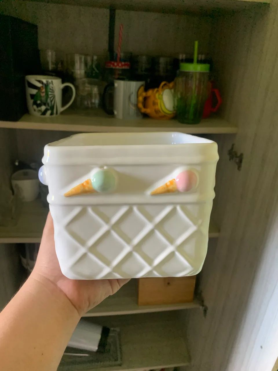 Pode de cerâmica para sorvete mesa posta. - Foto 4