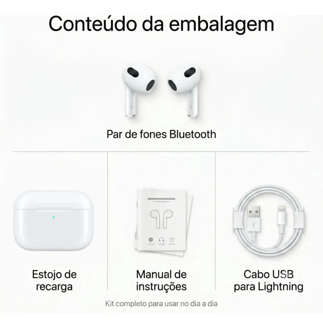 Fone Bluetooth Compatível c/ iPhone c/ Pop-Up Airpods Pro 3 - Foto 2