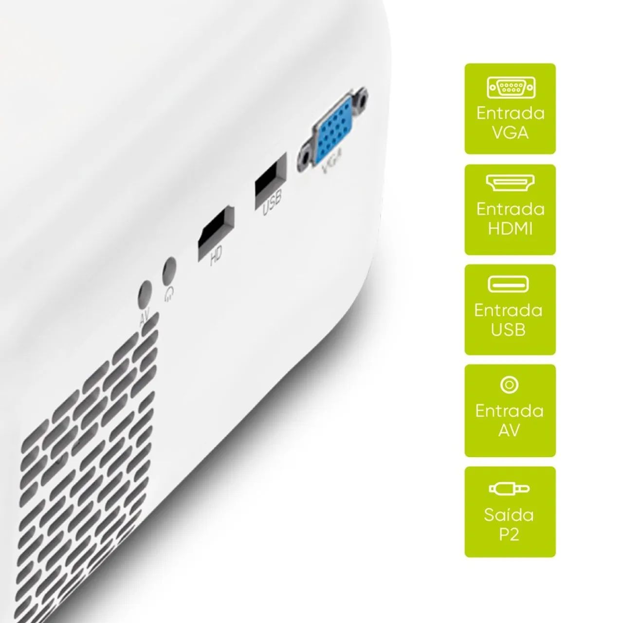 Projetor Multimídia 5000 Lúmens Get Vision 5 Full HD com HDMI, USB e AV - Foto 2