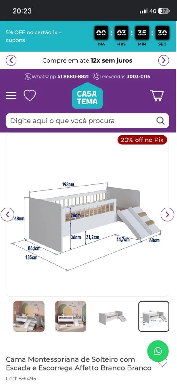 Cama solteiro praticamente nova Casa Tema  - Foto 3