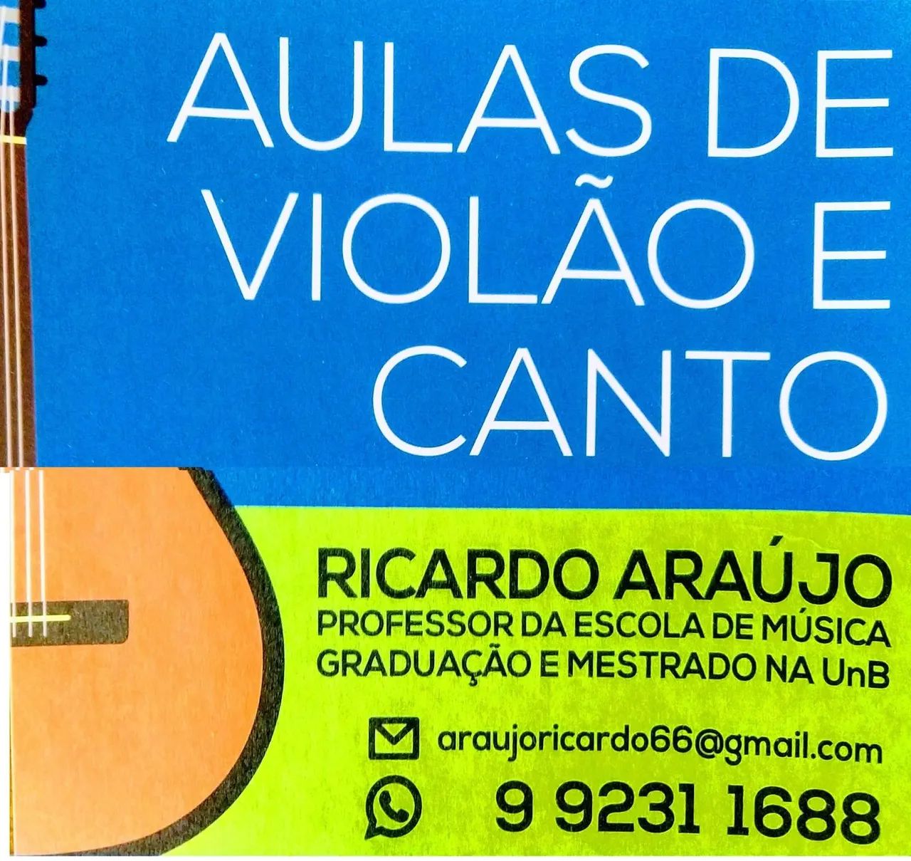Aulas de violão e/ou canto em sua casa