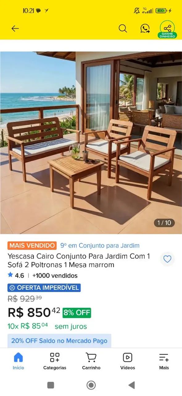 Conjunto sofá e poltrona para jardim - Foto 3