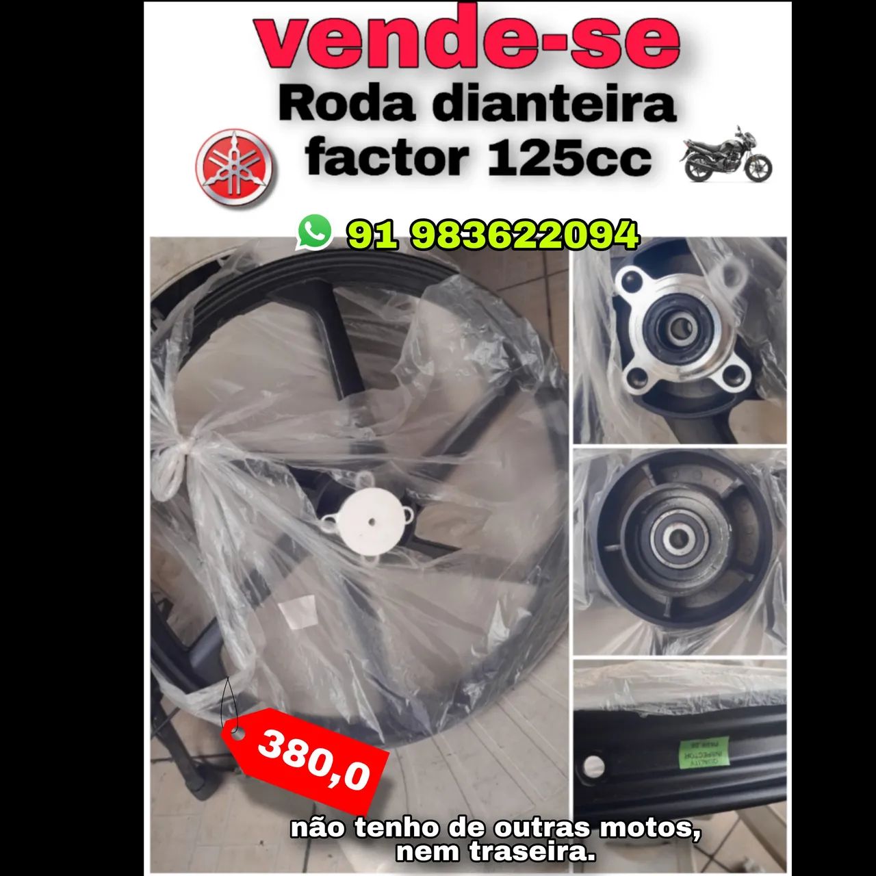 Roda dianteira nova, factor 125cc 