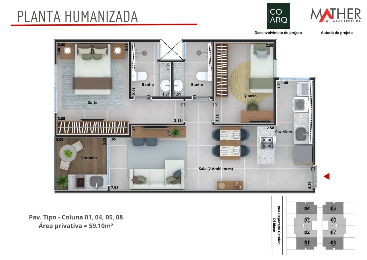 PLANTA 59m²