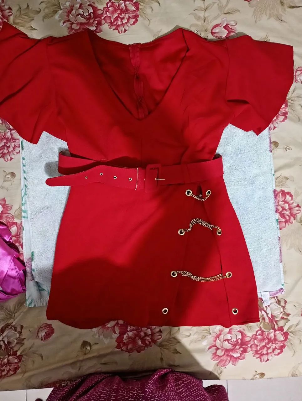 Macacão plus size vermelho 