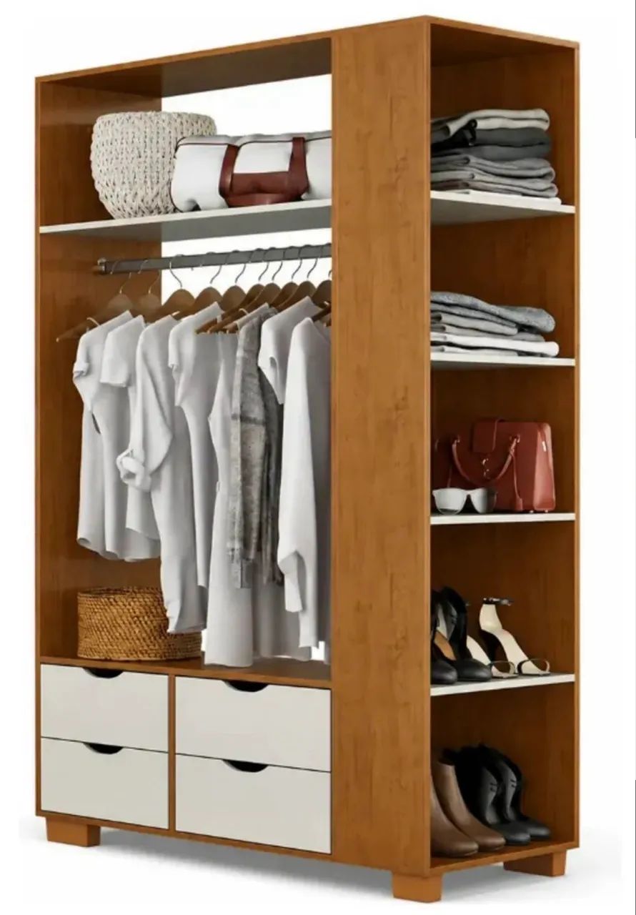 Guarda Roupa Solteiro com Nichos e 4 gavetas - Foto 2