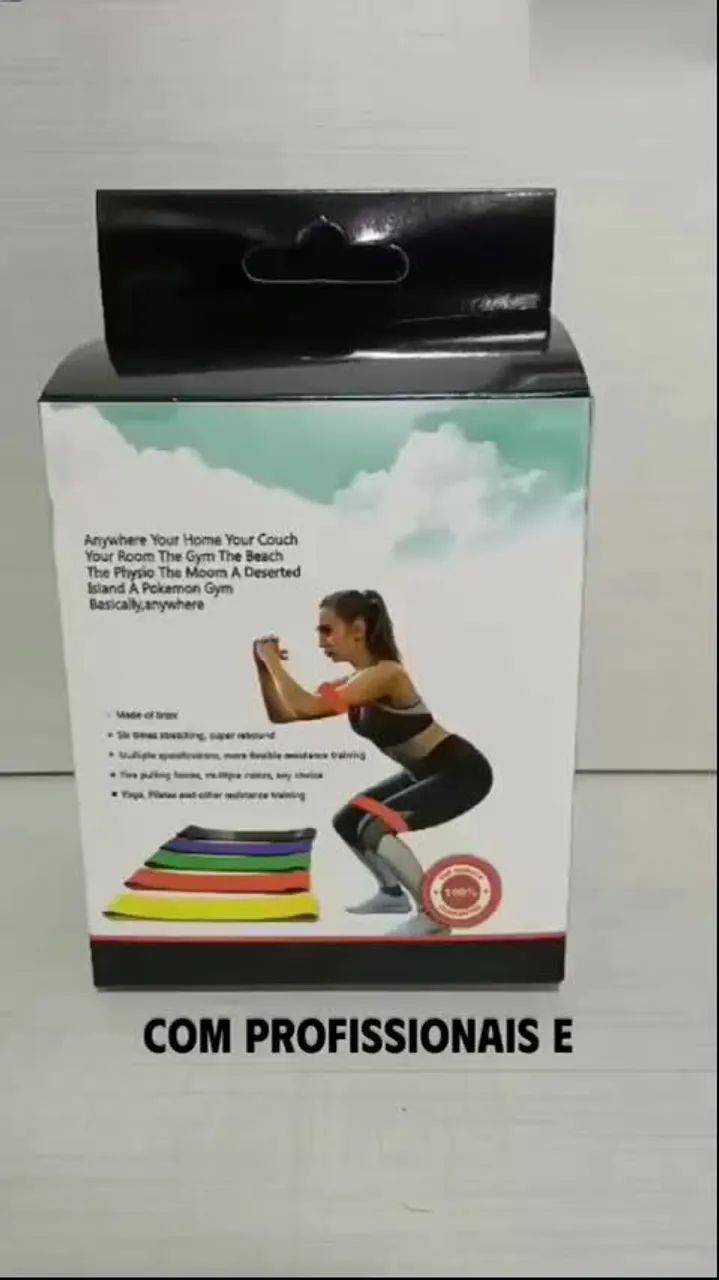 Kit 5 Faixas Elásticas Para Exercícios Mini band - Foto 5