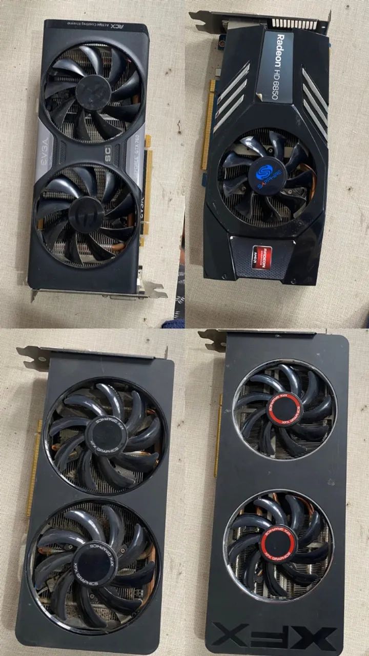 LOTE 5 PLACAS DE VIDEO COM DEFEITO