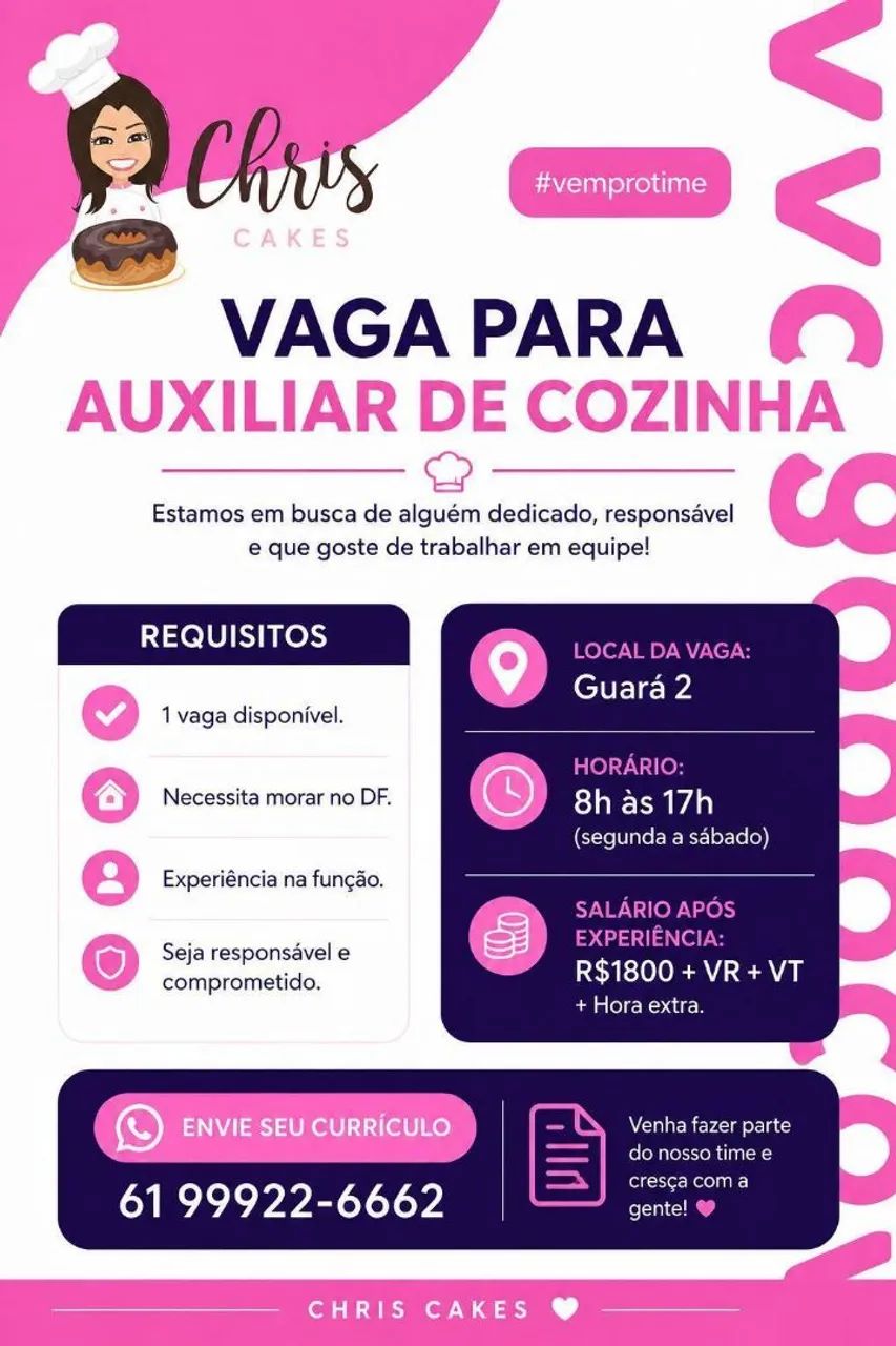 Vaga para auxiliar de cozinha 1