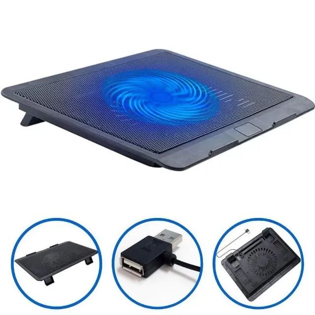 COOLER PARA NOTEBOOK AC263 COM LED NOVO - Foto 4