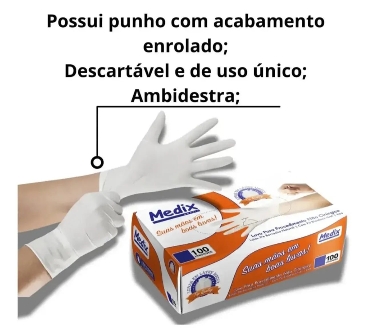 Luva de procedimento medix  - Foto 3