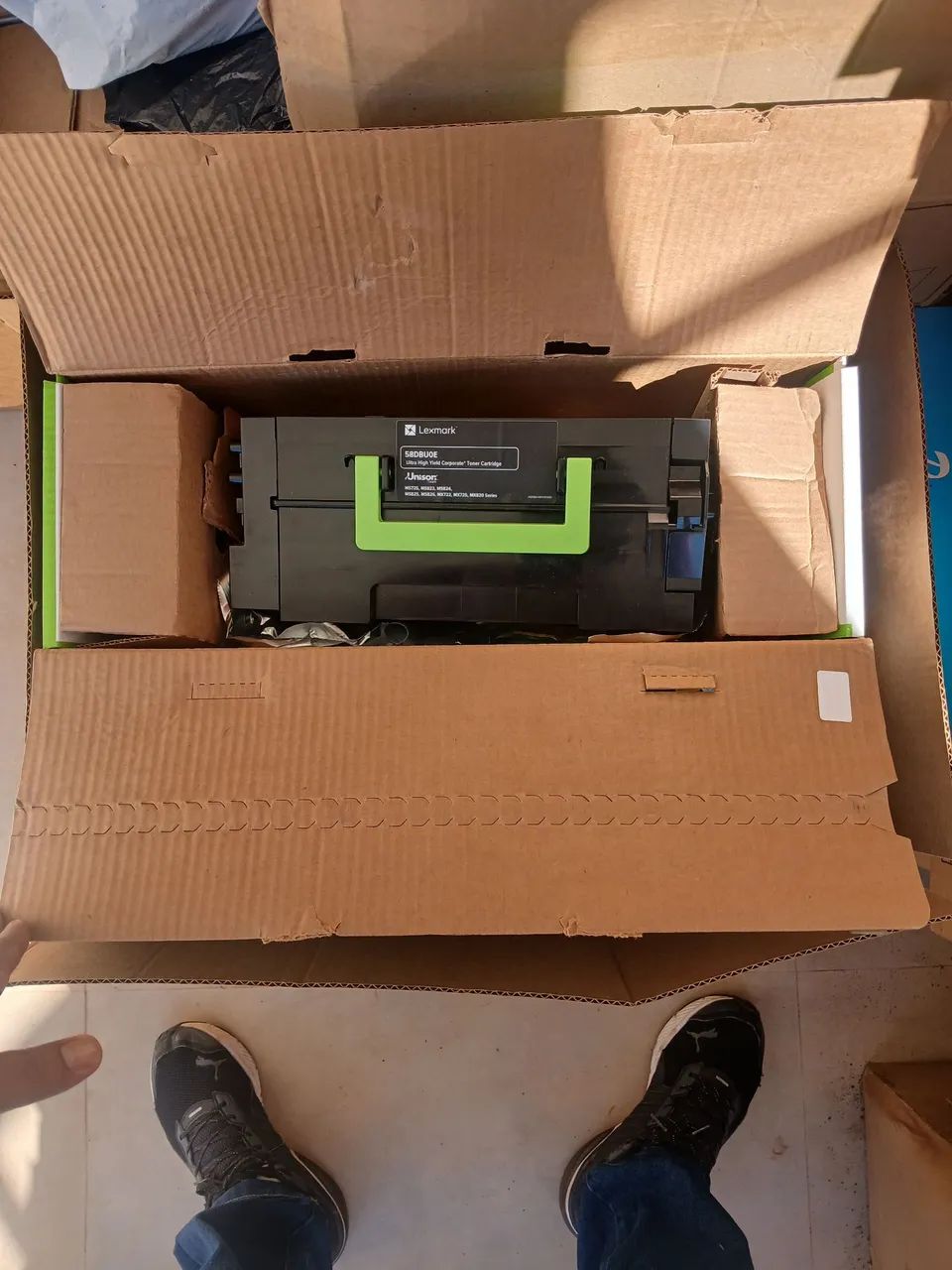 Toner lexmark 58DBUOE original vazio. 