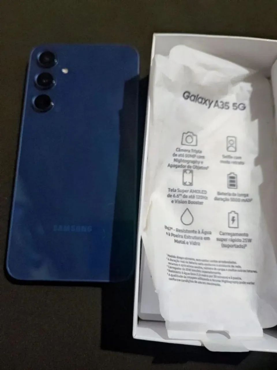Samsung A35 5G com nota e caixa 