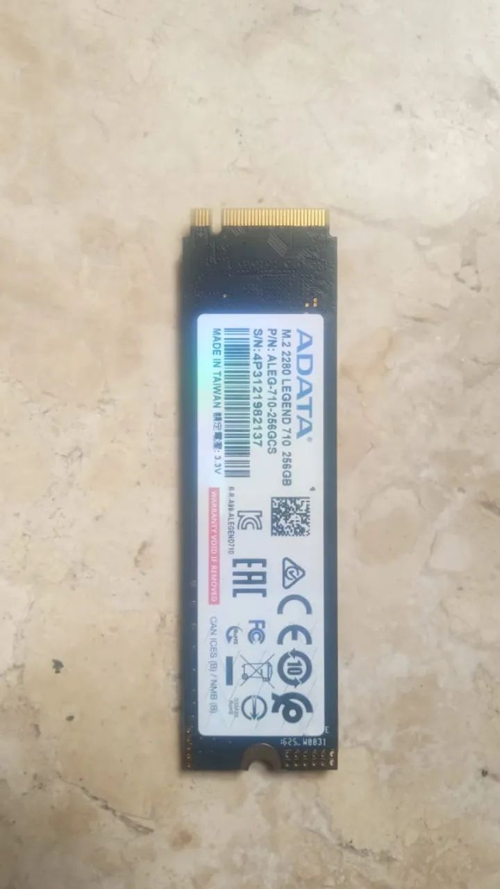 Nvme Adata Legend 710 | 256GB | Testado Perfeito - Foto 3