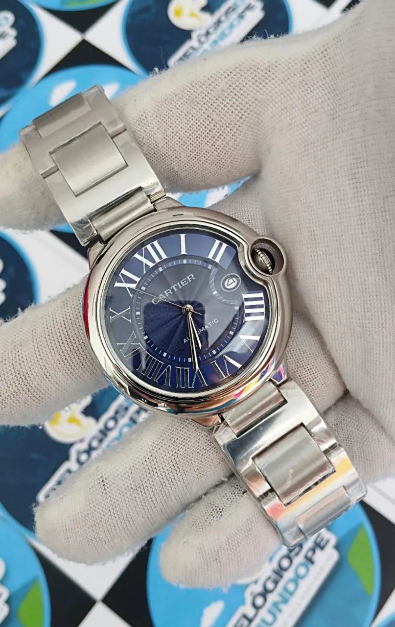 RELÓGIO CARTIER BALLON BLEU FUNDO AZUL AUTOMÁTICO  - Foto 2