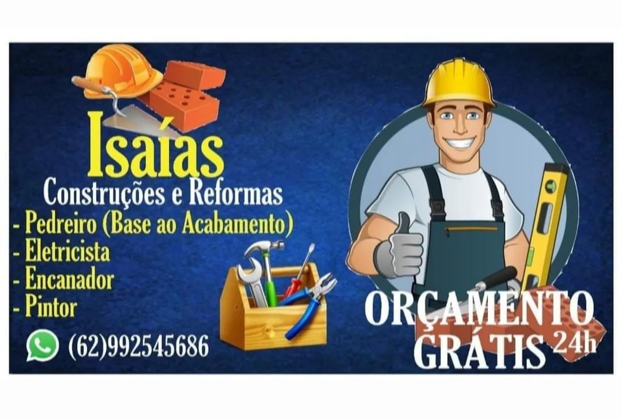 Pedreiro, pintor, encanador e eletricista 