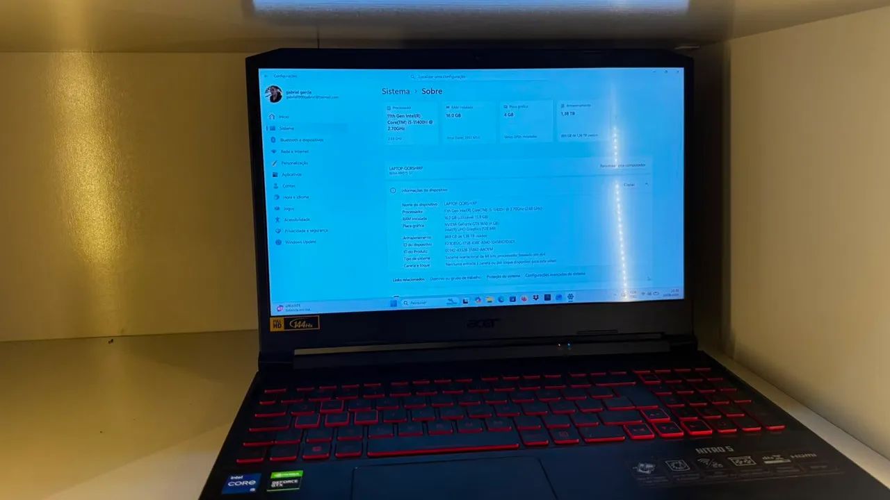Vende-se notebook Acer nitro 5 - Foto 2