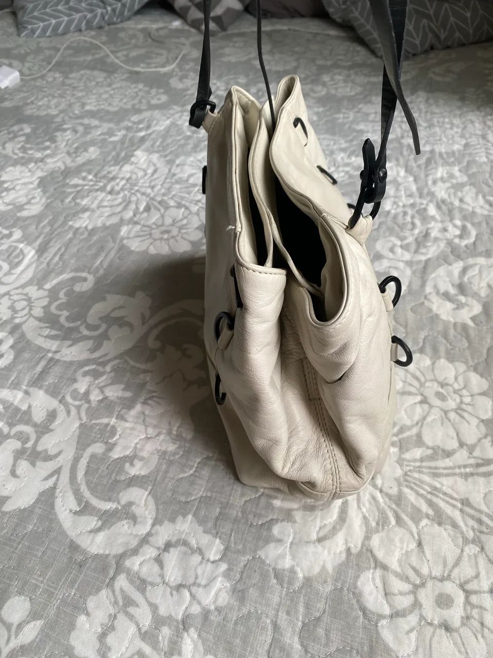 Bolsa Offwhite Osklen couro de búfalo  - Foto 3