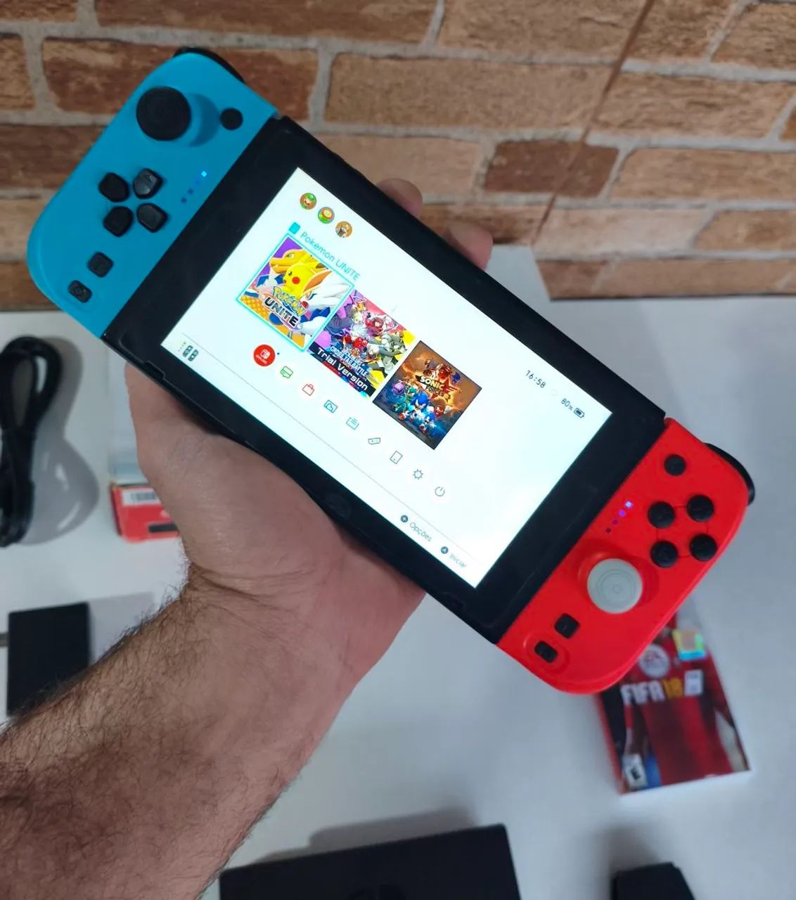 Nintendo Switch V1 com 4 jogos  - Foto 2