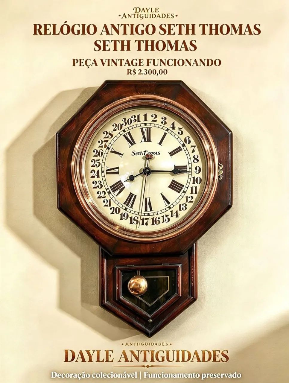 Relógio antigo de parede 