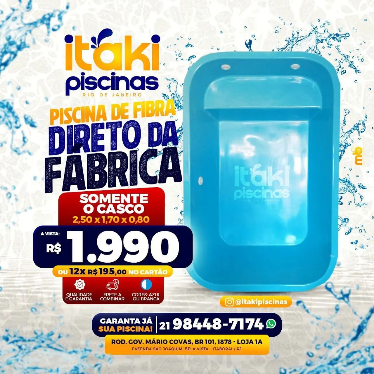 Direto de fábrica, Piscinas Novas 