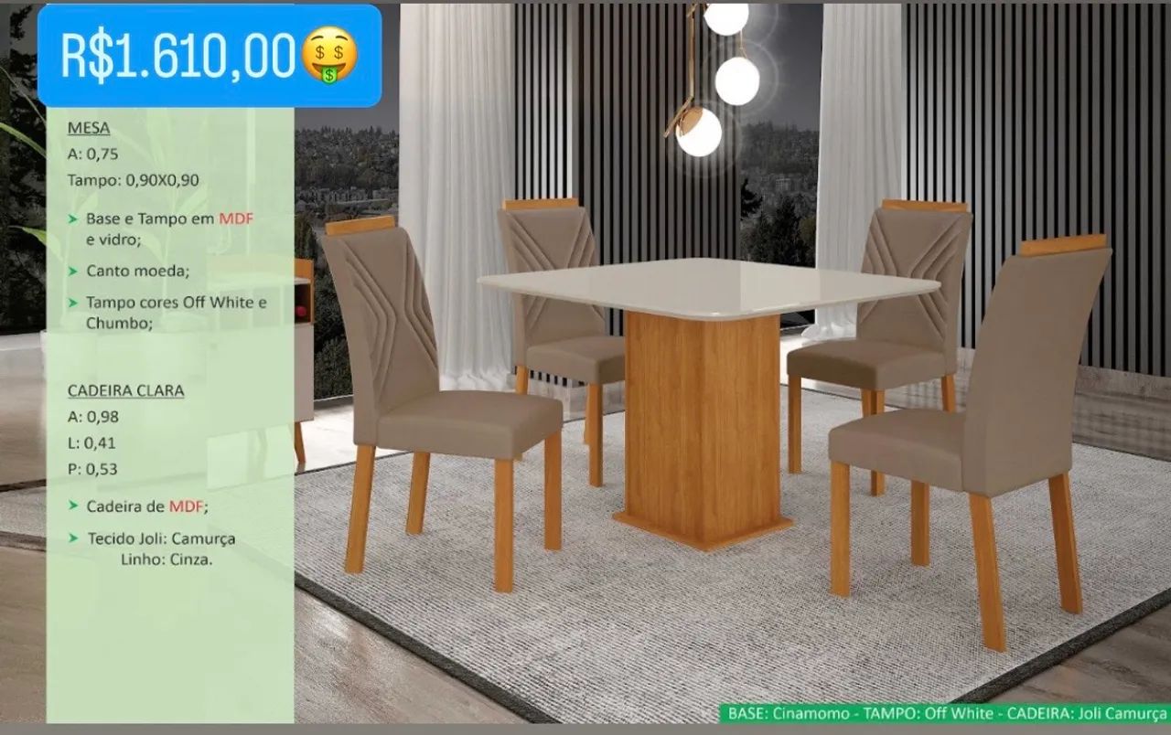 Mesa de Jantar (Nova) a pronta entrega 
