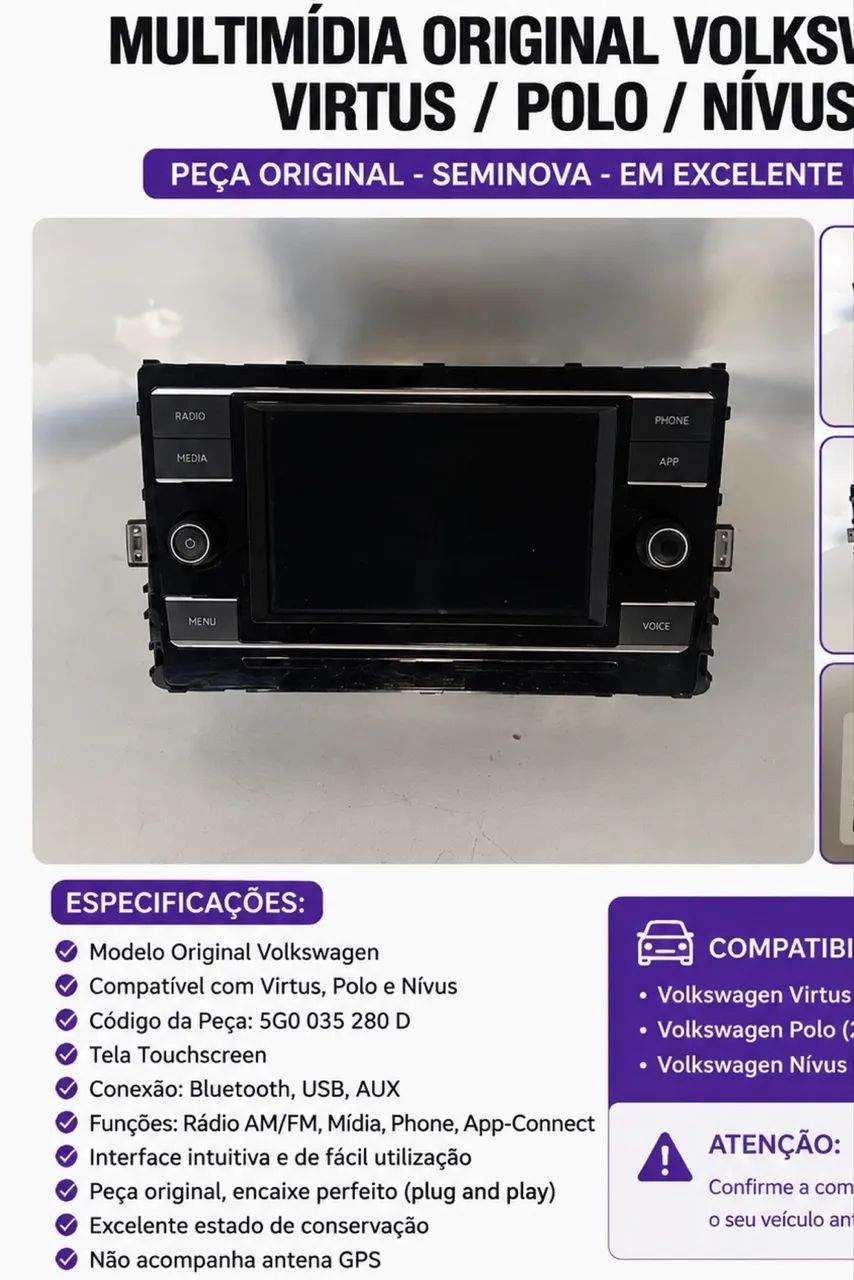 Multimídia Original Volkswagen Virtus