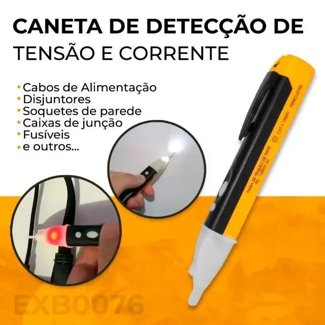 Caneta Detectora De Tensão Com Alerta Sonoro Acompanha Duas Pilhas