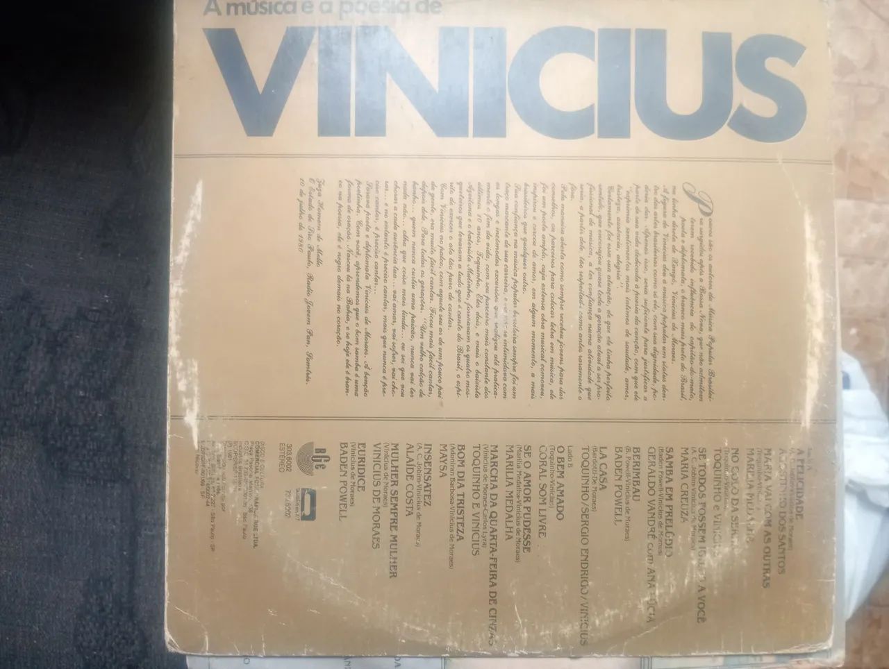 Vinil de Vinícius de Moraes - Foto 2