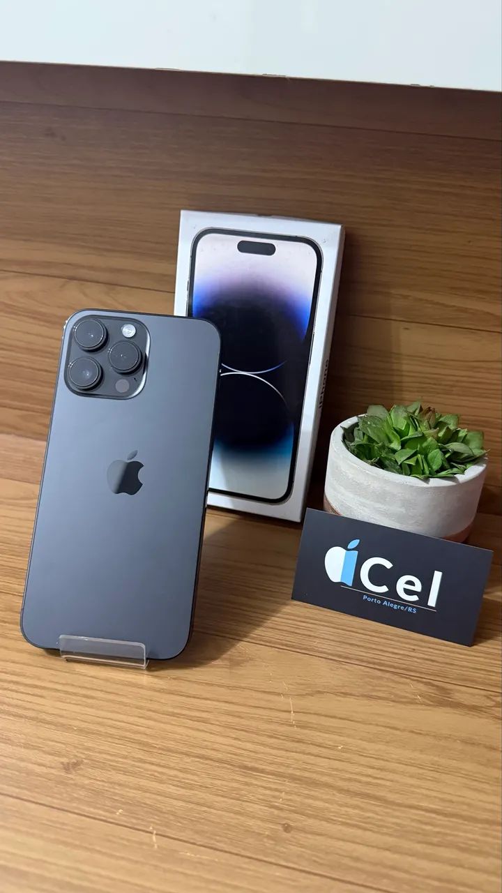 Apple iPhone 14 Pro Max Space Black 256GB + NFe - Celulares e