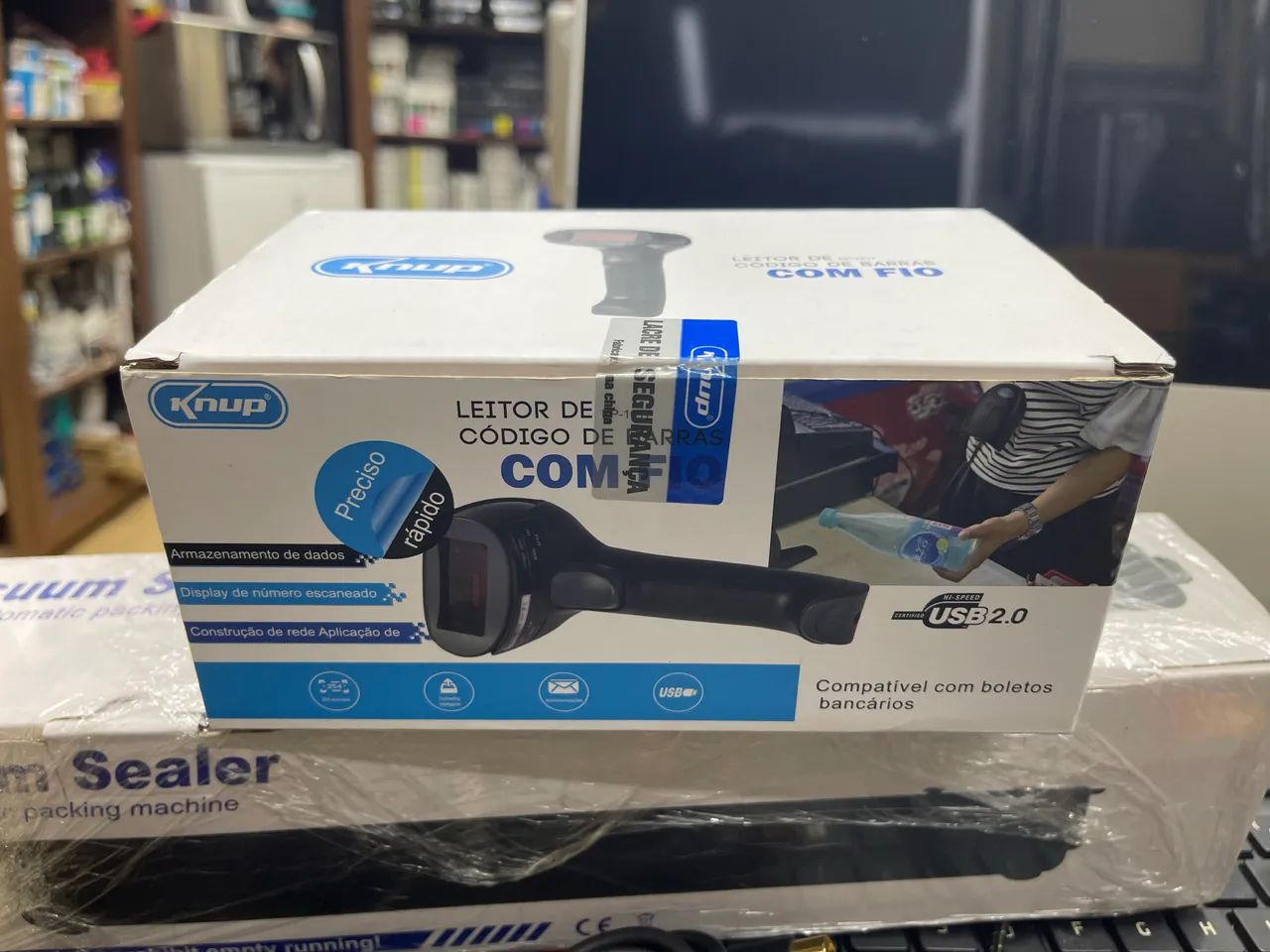 leitor de codigo de barras com fio usb - Foto 2