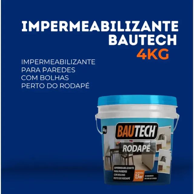 Bautech Rodapé 4 Kg Impermeabilizante Umidade na Parede/Rodapé - R$139,90