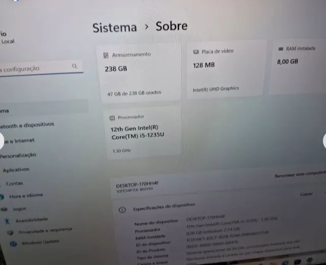 Notebook Vaio i5-1235u 8gb - Foto 3