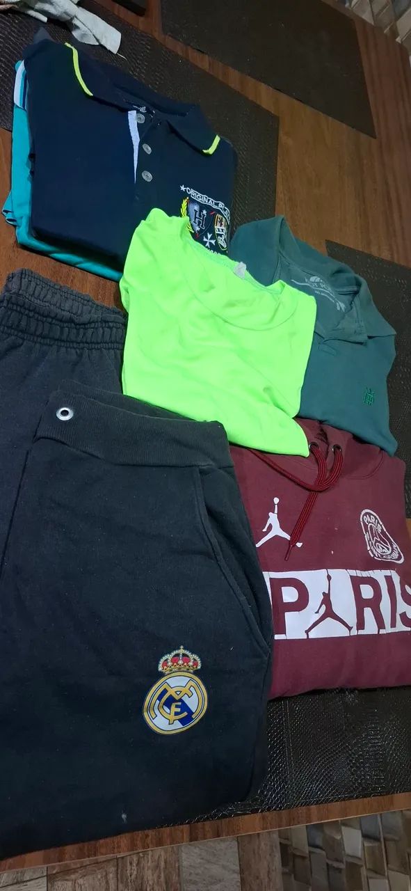 5 camisetas tamanho G blusa moletom e 2calça moletom 