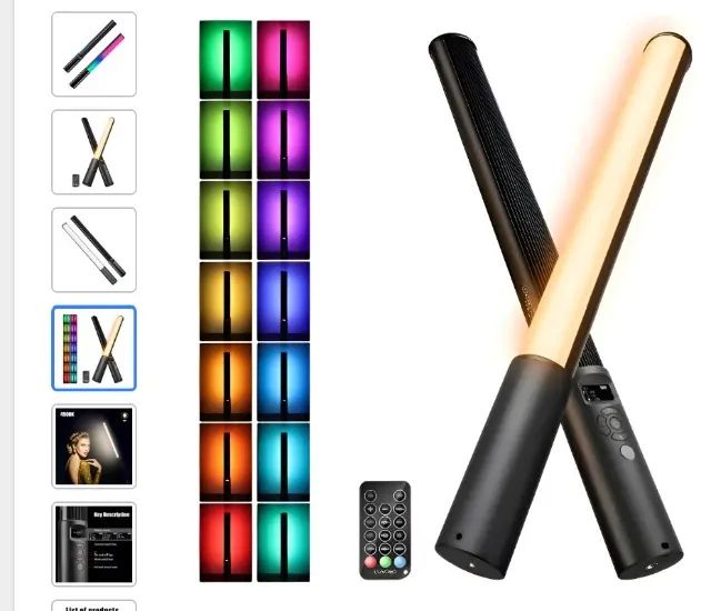 Bastão de Luz fotográfica profissional - Luxceo P400 LED RGB Para Fotografia 400mm - Foto 2