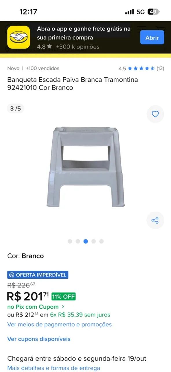 BANQUETA ESCADA TRAMONTINA  - Foto 4