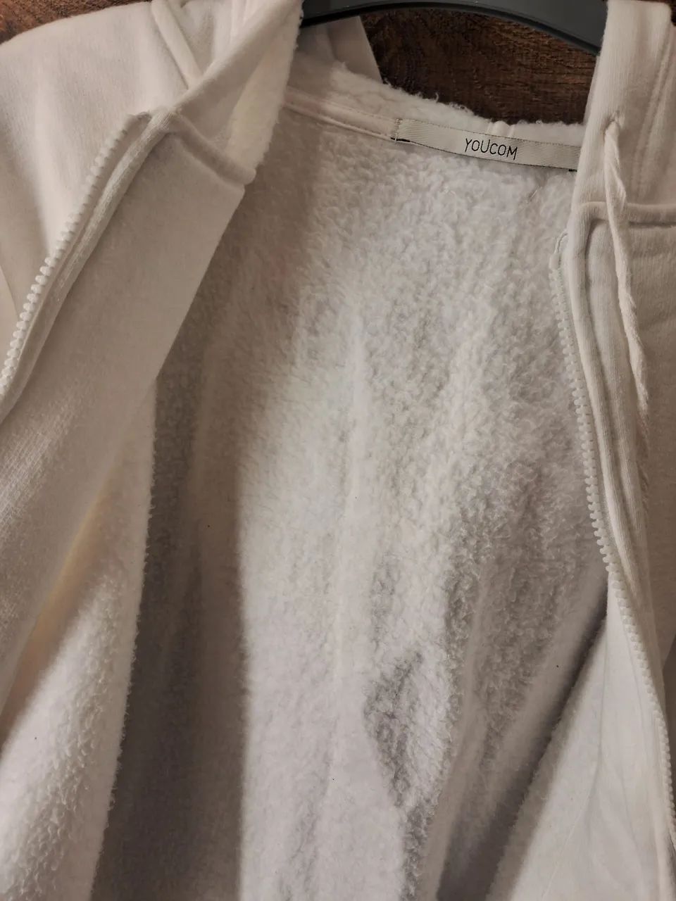 casaco moletom off-white youcom | zíper e capuz - Foto 3