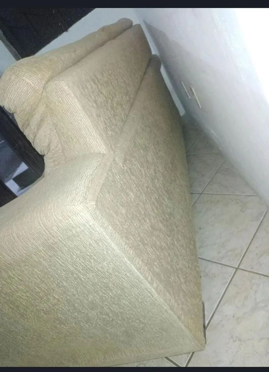 Sofá dois lugares bege com recosto removível  - Foto 4