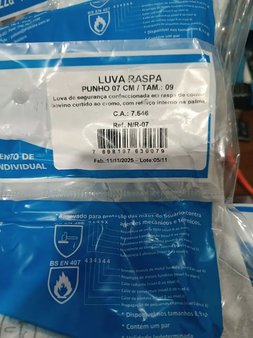 Luvas de raspa punho 7 cm NR07 - Foto 2