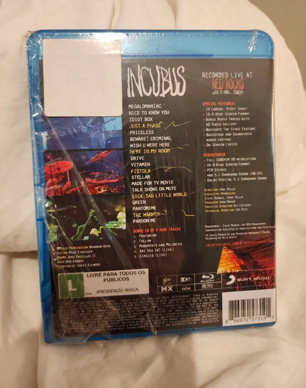 Incubus Blu Ray Alive At Red Rocks com CD 2 discos lacrado  - Foto 2