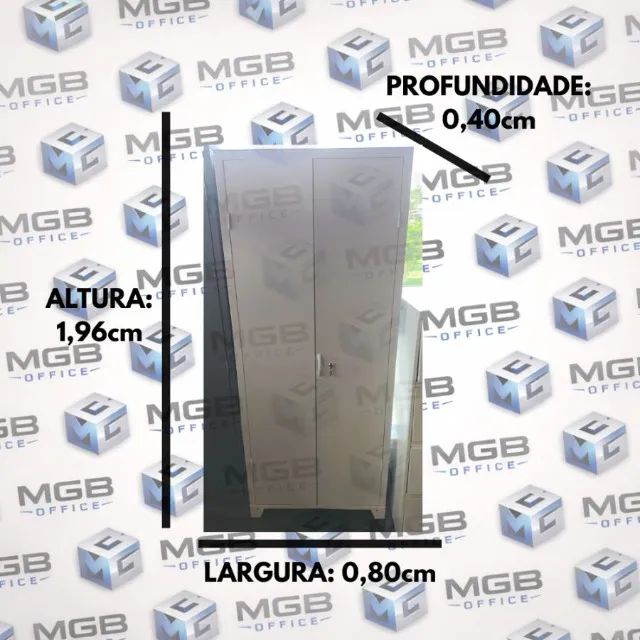 Armário de Aço com s Portas e 4 Prateleiras - 1,96X0,80X0,40cm (ENTREGAS EM ATÉ 24h)!! - Foto 3
