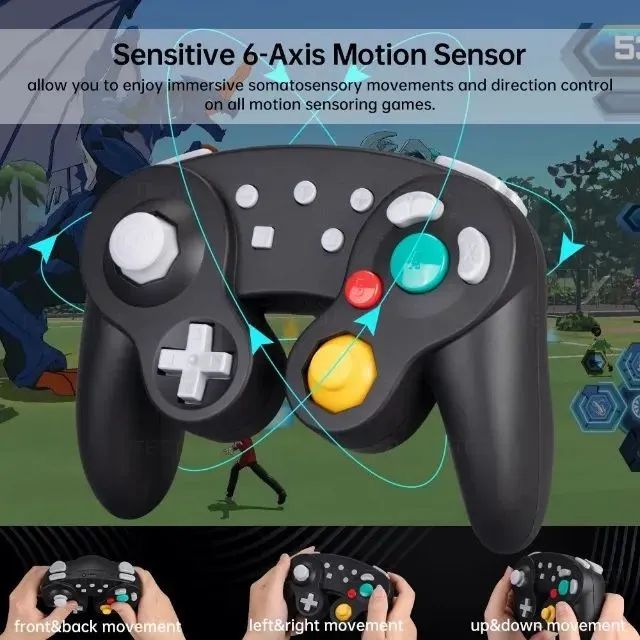 Controle GameCube Bluetooth para Switch PC Android Steam com Turbo e Giroscópio - Foto 2