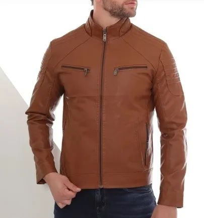 Jaqueta Masculina de Couro Sintético - Foto 3