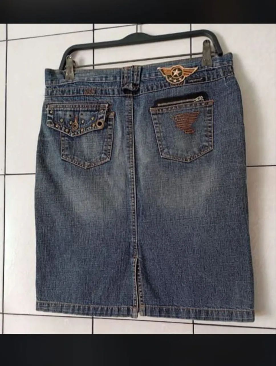 Saia Zagnetron jeans retrô tamanho 42 - Foto 4