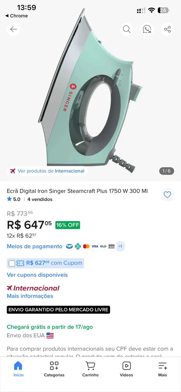 Ferro de Passar SteamCraft Plus Singer - Foto 2