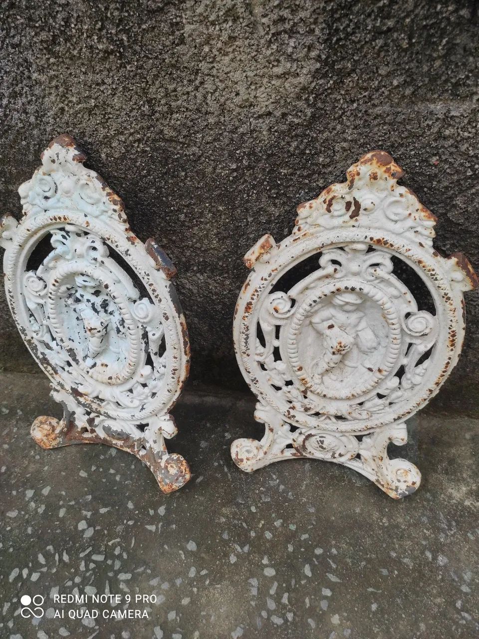 Encostos de cadeira antigos,ferro fundido: - Foto 4