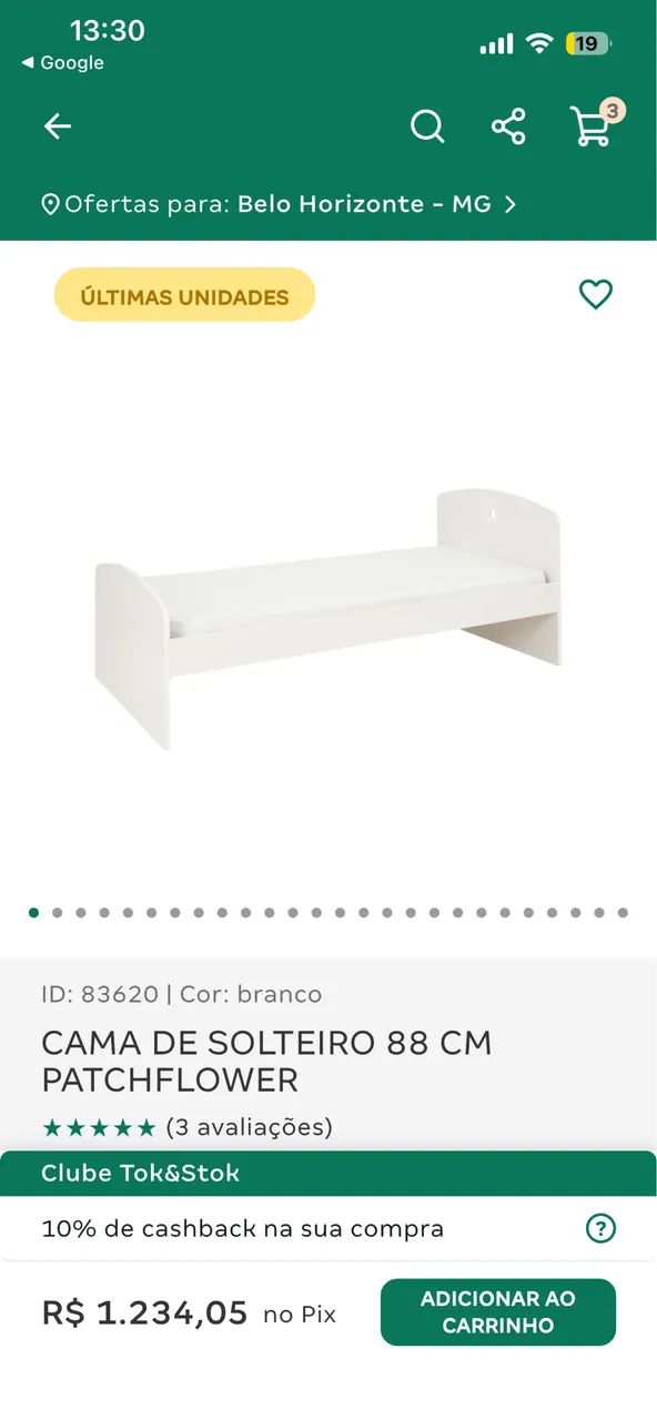 Cama solteiro Tok&Stok Patchflower