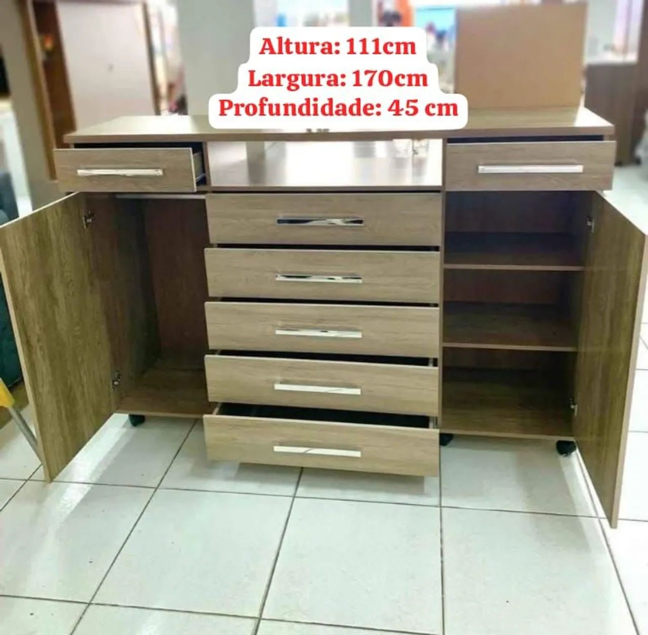 Cômoda com 7 Gavetas 2 Portas - Solicite Catálogo  - Foto 2